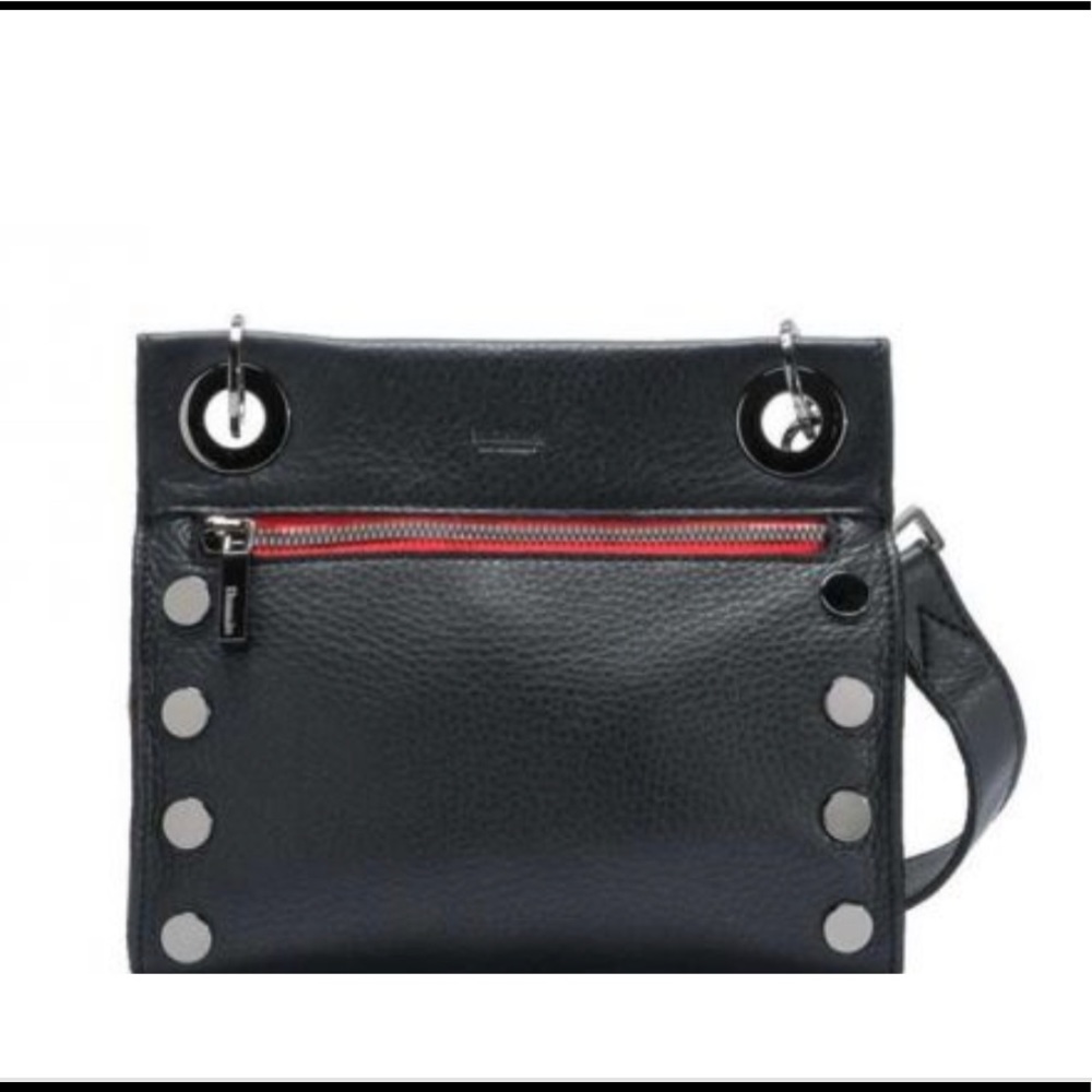 Hammitt Tony Small Black & Brushed Silver Red